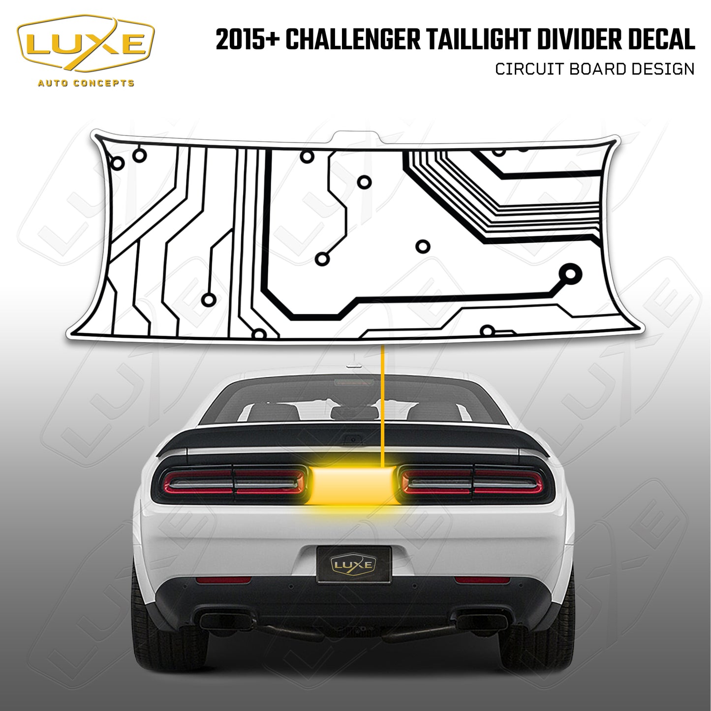 2015+ Challenger Taillight Center Divider Decal - Circuit Board Design Kit