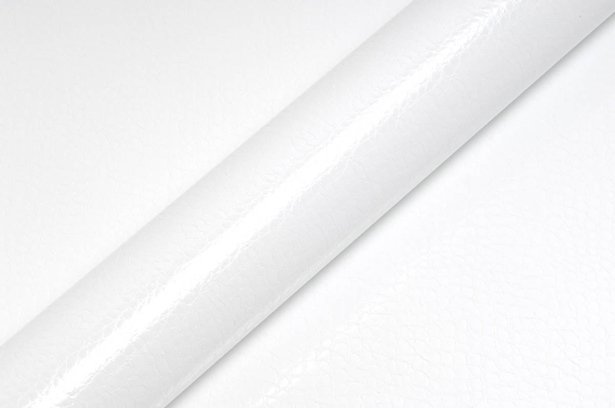 Hexis Glacier White Alligator Gloss Vinyl Wrap | HX30AL003B