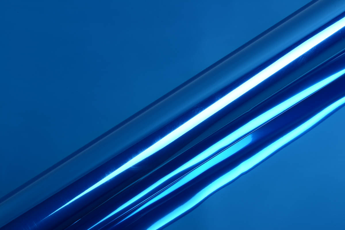 Hexis Super Chrome Blue Satin Vinyl Wrap | HX30SCH05S