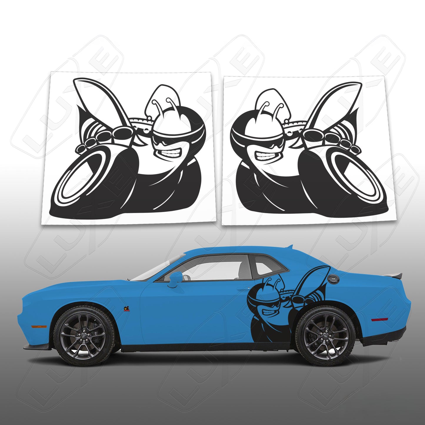 Challenger XL Rear Side Decal Kit - Scat Pack Bee Logo