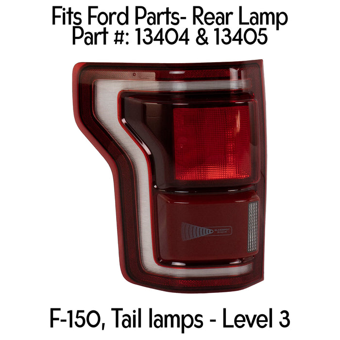 2015-2020 Ford F150 LED Tail Light w/ Blind Spot Monitor Tint Kit - 3 Piece