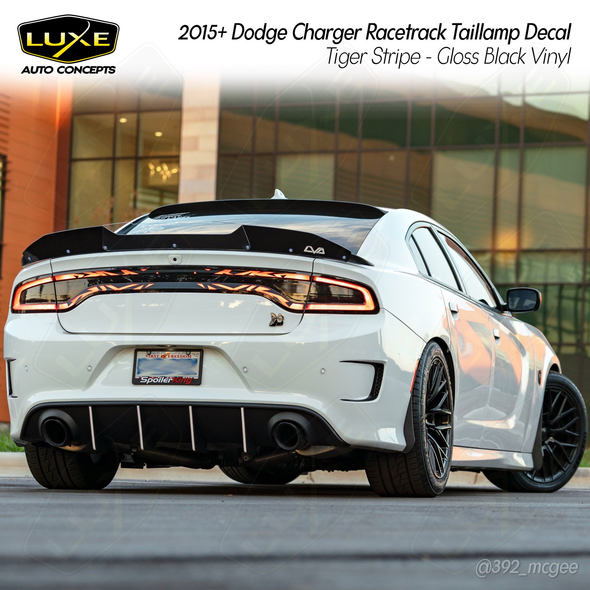 2015+ Charger Racetrack Taillamp Decal - Tiger Stripes — Luxe Auto Concepts