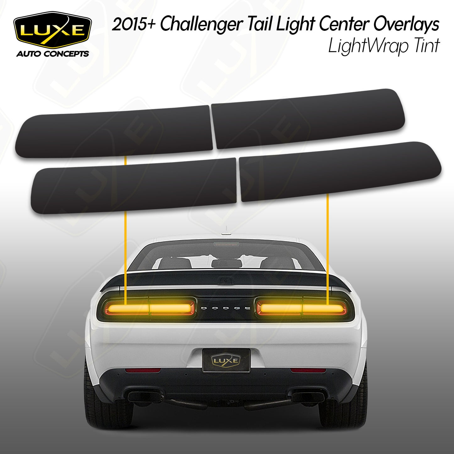 Challenger Tail Light Tint Kit - Center Overlays Kit
