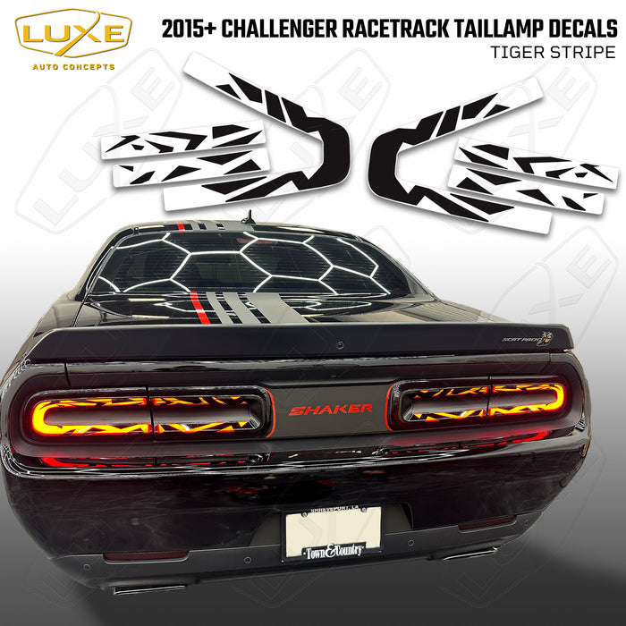 2015+ Challenger Racetrack Taillamp Decals - Tiger Stripe