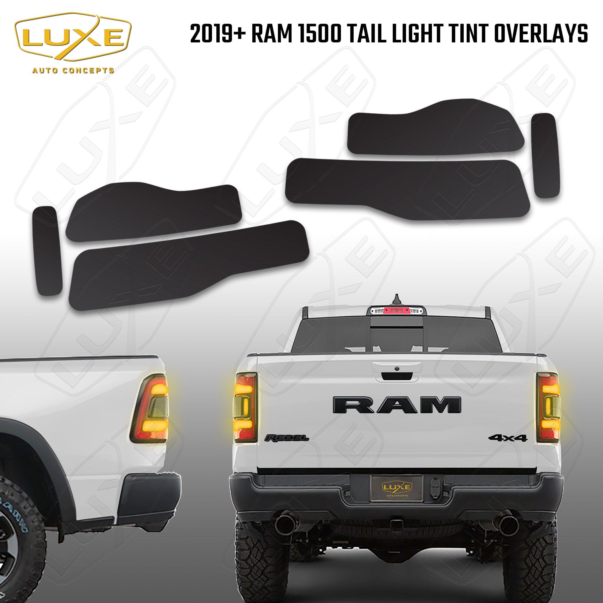 2019-2022 Ram Precut Tint Vinyl Smoked Covers – Full Headlight & Taillight Kit, AutoSkinsPro, USA Made