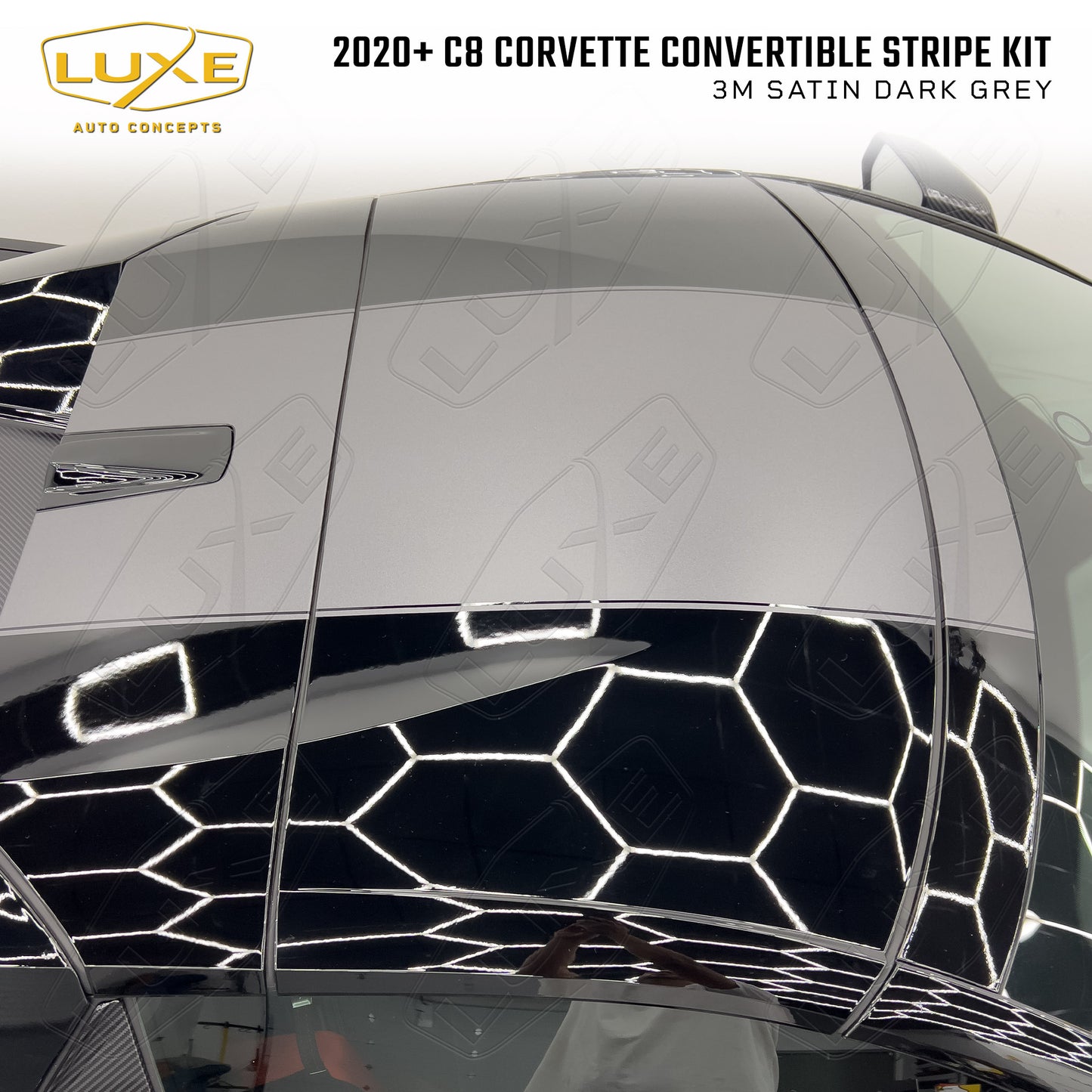 Corvette C8 Convertible Stripe Kit - Single Stripe with Pinstripes
