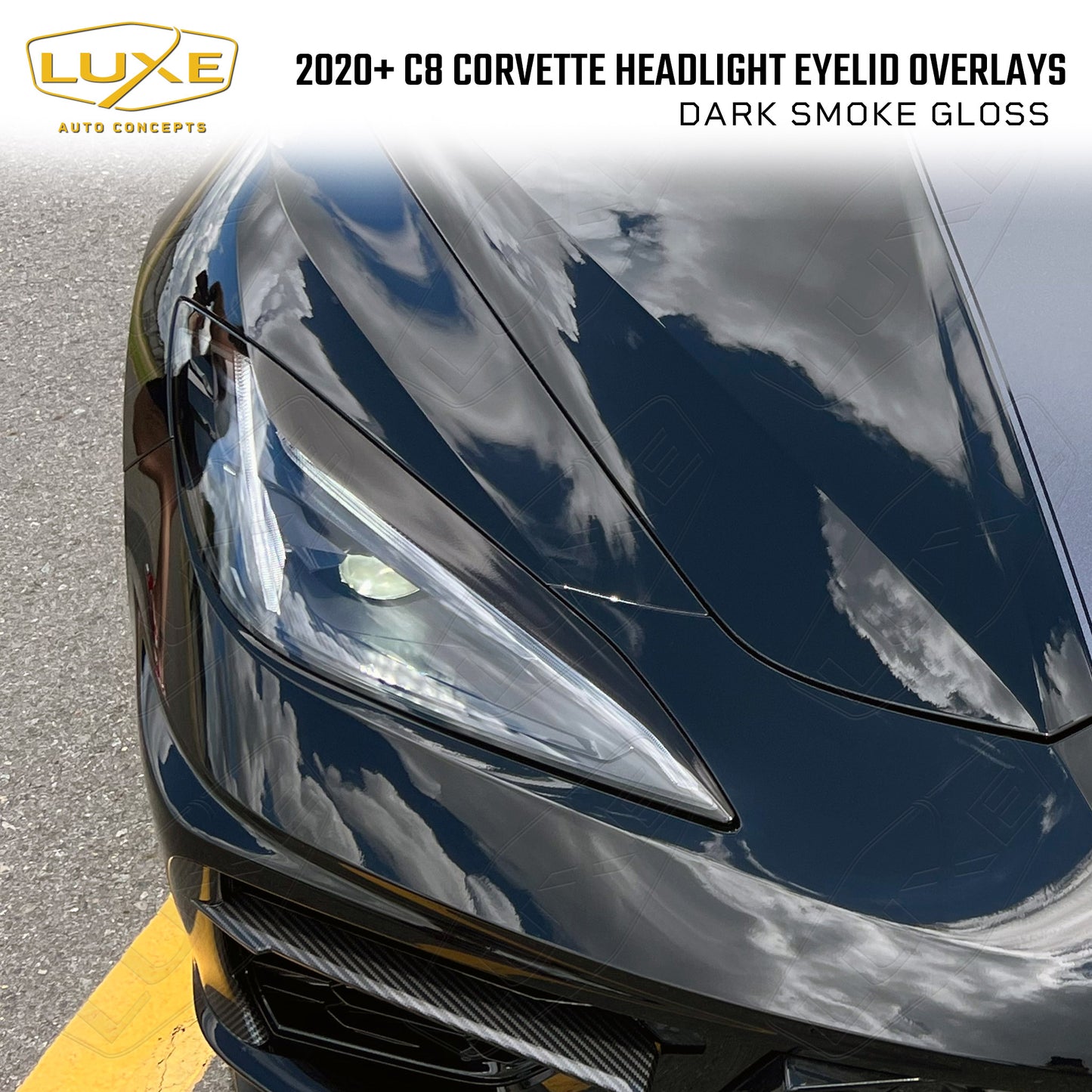 C8 Corvette Headlight Eyelid Overlays Kit