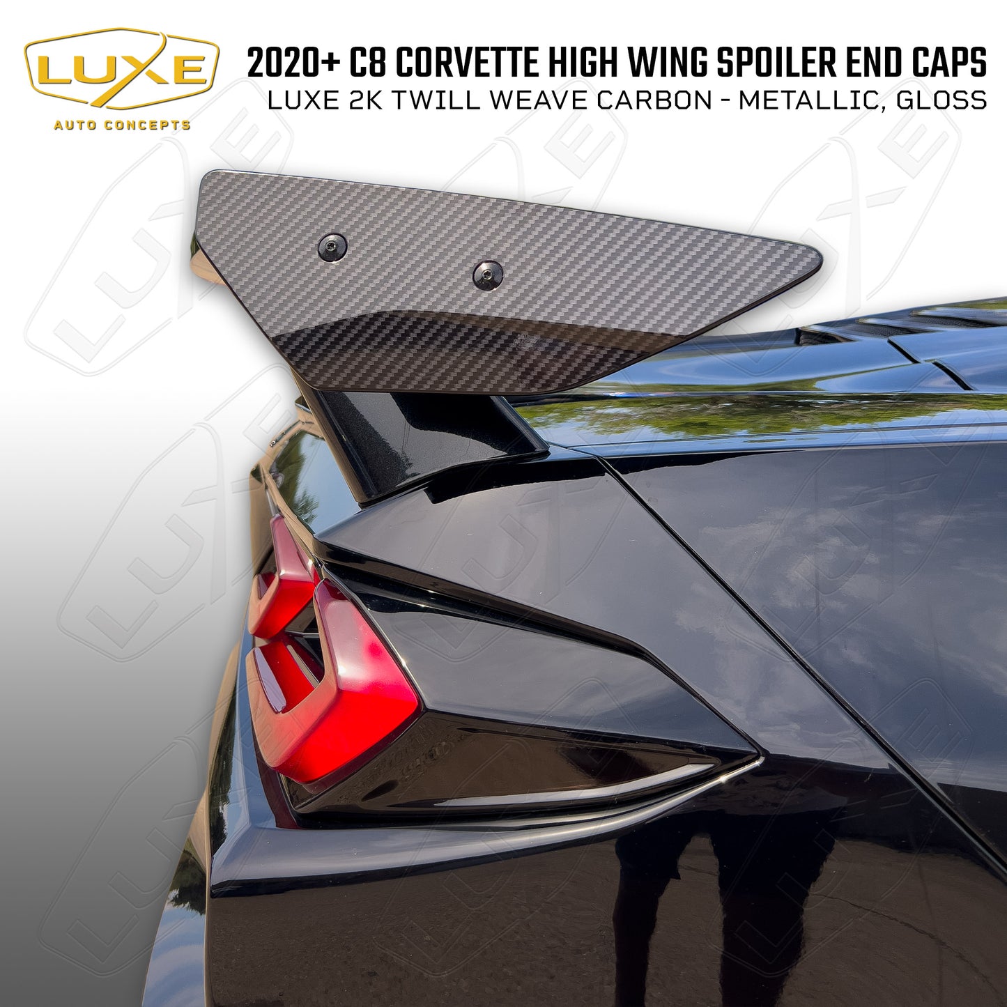 C8 Corvette High Wing Spoiler End Cap Decals Kit
