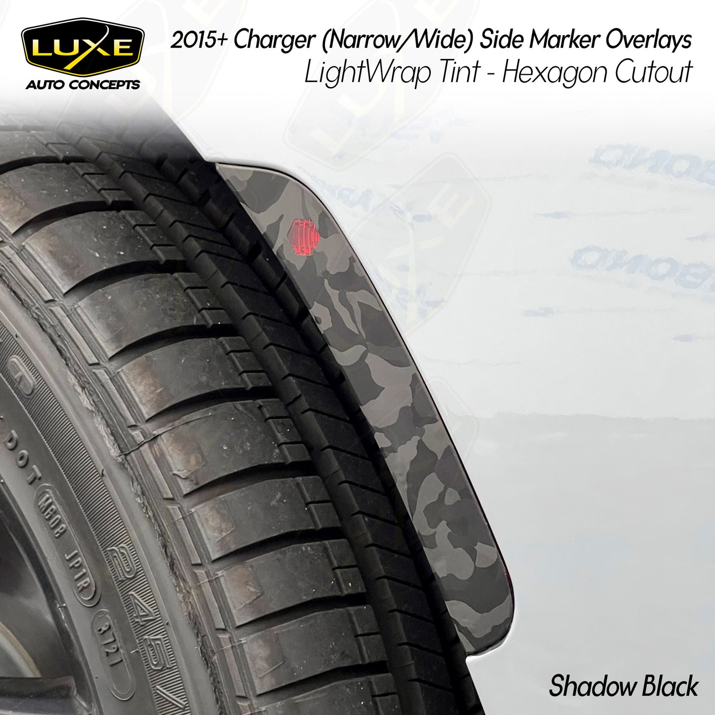 Dodge Charger Side Marker Overlays-Hexagon Cutout Kit
