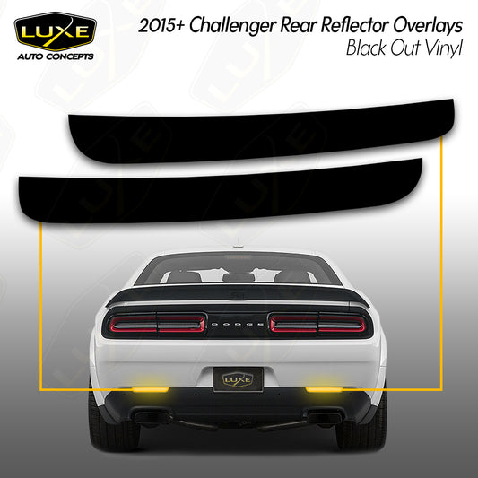 Challenger Rear Reflector Overlays  - Black Out Vinyl