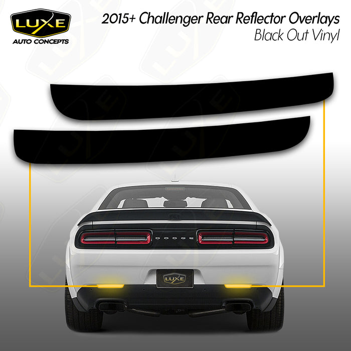 2015+ Challenger Rear Reflector Overlays  - Black Out Vinyl