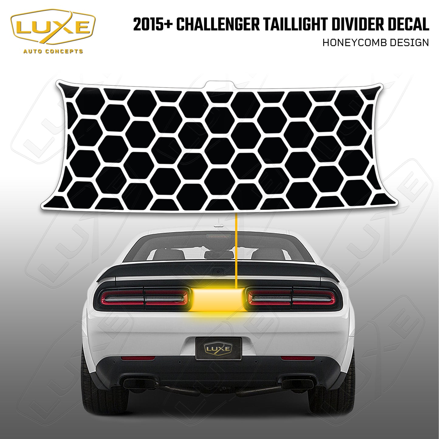 2015+ Challenger Taillight Center Divider Decal - Honeycomb Design