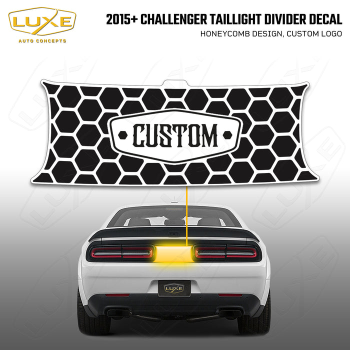 2015+ Challenger Taillight Center Divider Decal - Honeycomb Design, Custom Logo