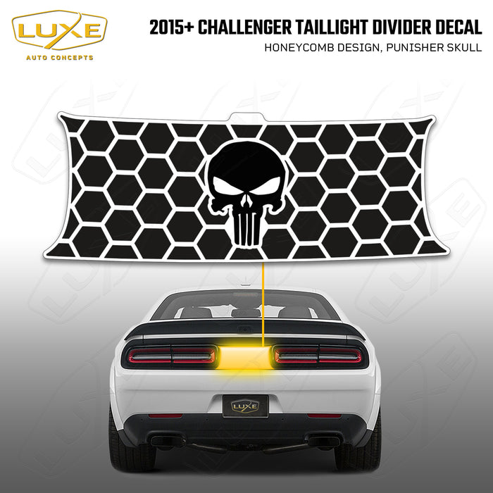 2015+ Challenger Taillight Center Divider Decal - Honeycomb Design, Punisher Skull