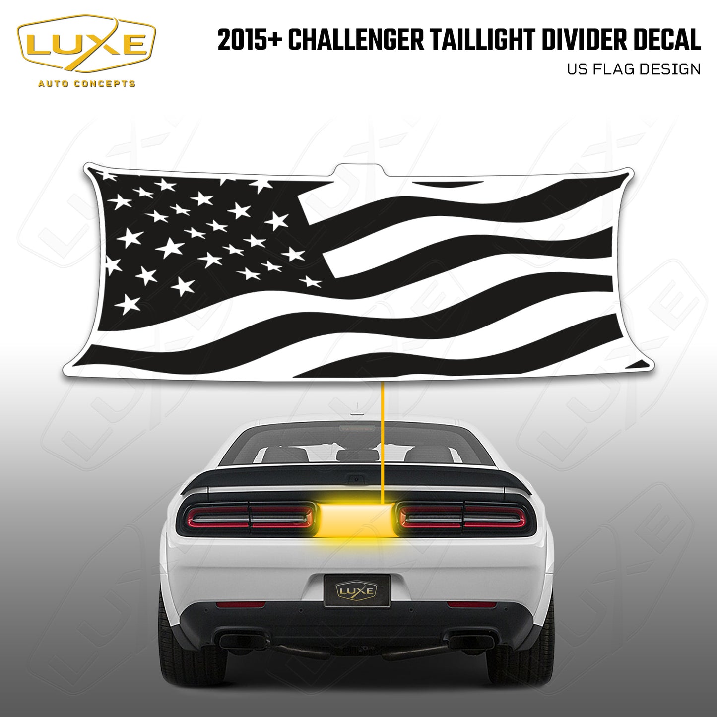 Etiqueta de la bandera de la luz trasera del Challenger 2015+