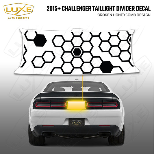 2015+ Challenger Taillight Center Divider Decal - Broken Honeycomb Design Kit