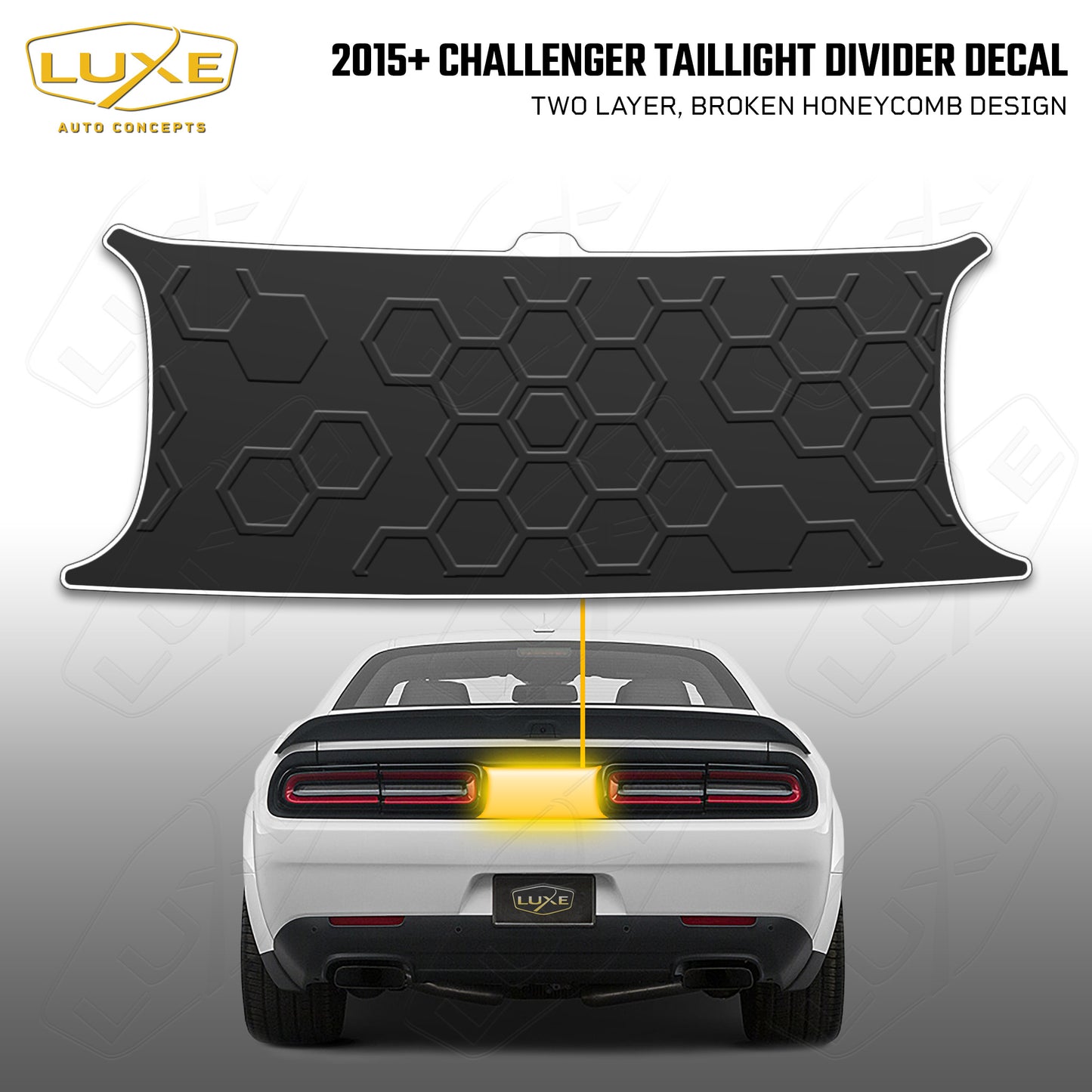 2015+ Challenger Taillight Center Divider Decal - Broken Honeycomb Design