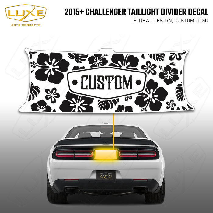 2015+ Challenger Taillight Center Divider Decal - Floral Design, Custom Logo