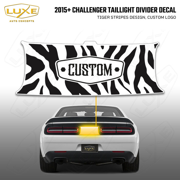 2015+ Challenger Taillight Center Divider Decal - Tiger Stripes Design, Custom Logo