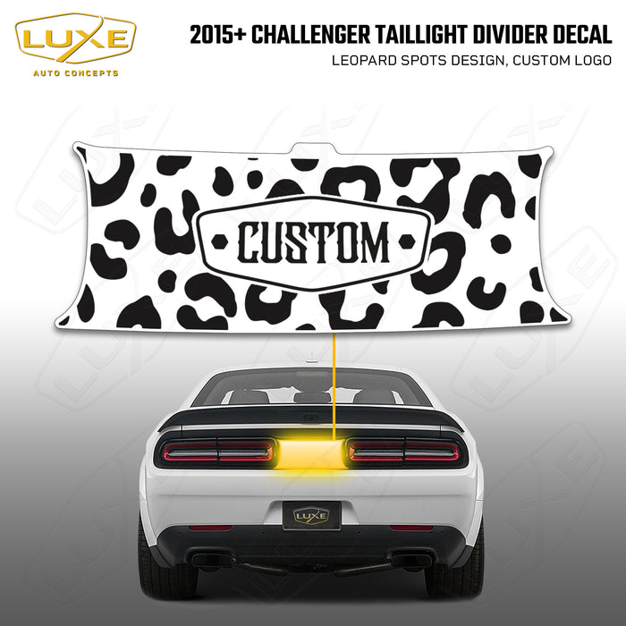 2015+ Challenger Taillight Center Divider Decal - Leopard Spots Design, Custom Logo