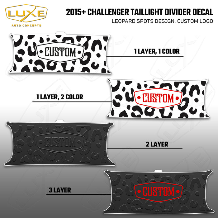 2015+ Challenger Taillight Center Divider Decal - Leopard Spots Design, Custom Logo