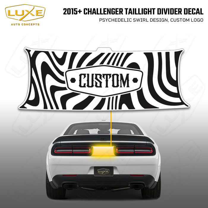 2015+ Challenger Taillight Center Divider Decal - Psychedelic Swirl Design, Custom Logo