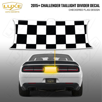 2015+ Challenger Taillight Center Divider Decal - Checkered Flag Design