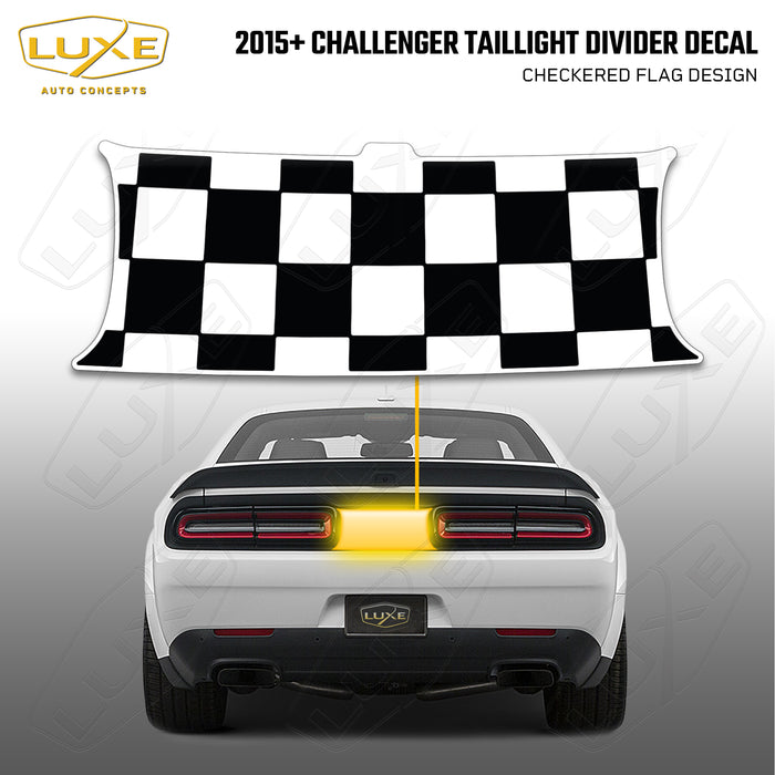 2015+ Challenger Taillight Center Divider Decal - Checkered Flag Design