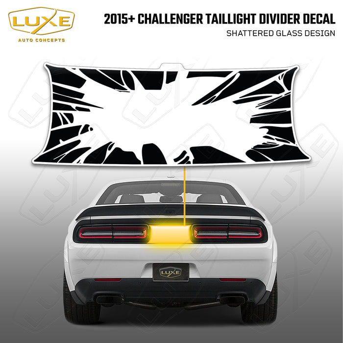 2015+ Challenger Taillight Center Divider Decal - Shattered Glass Design