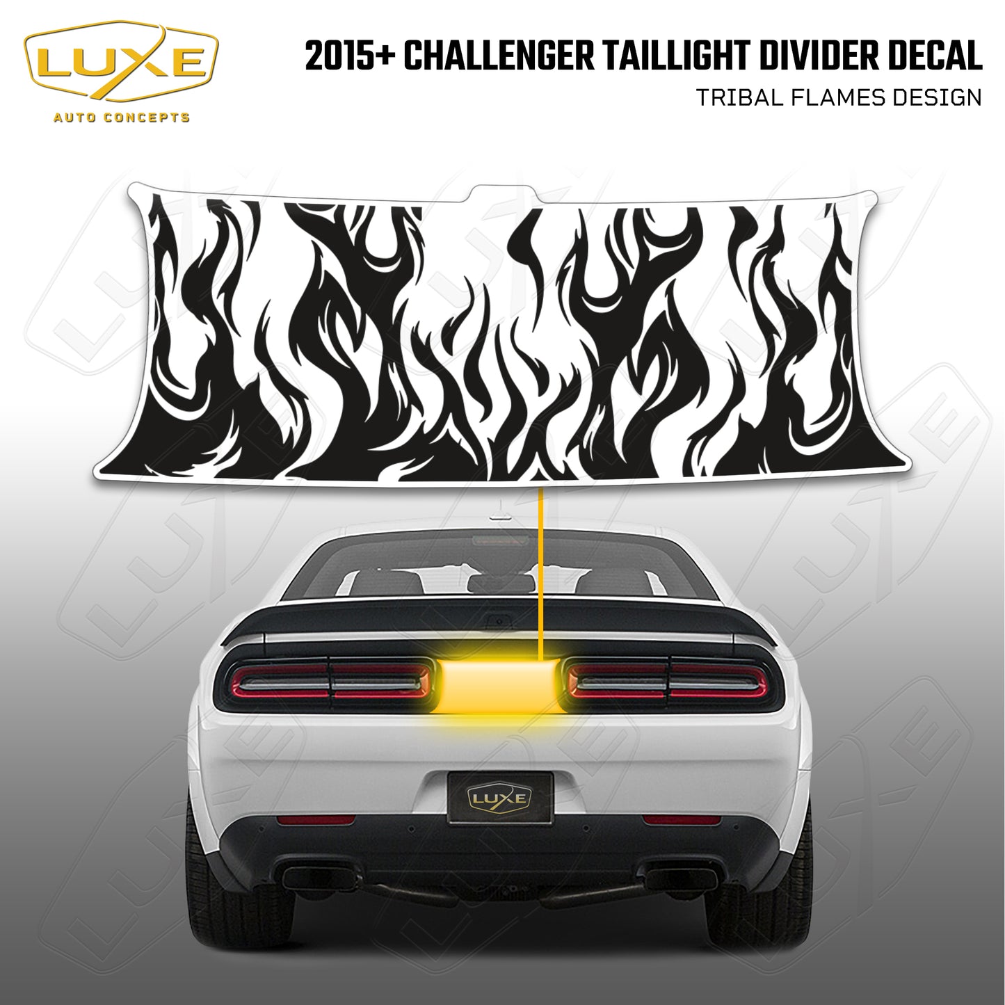 2015+ Challenger Taillight Center Divider Decal - Wicked Flames Design Kit