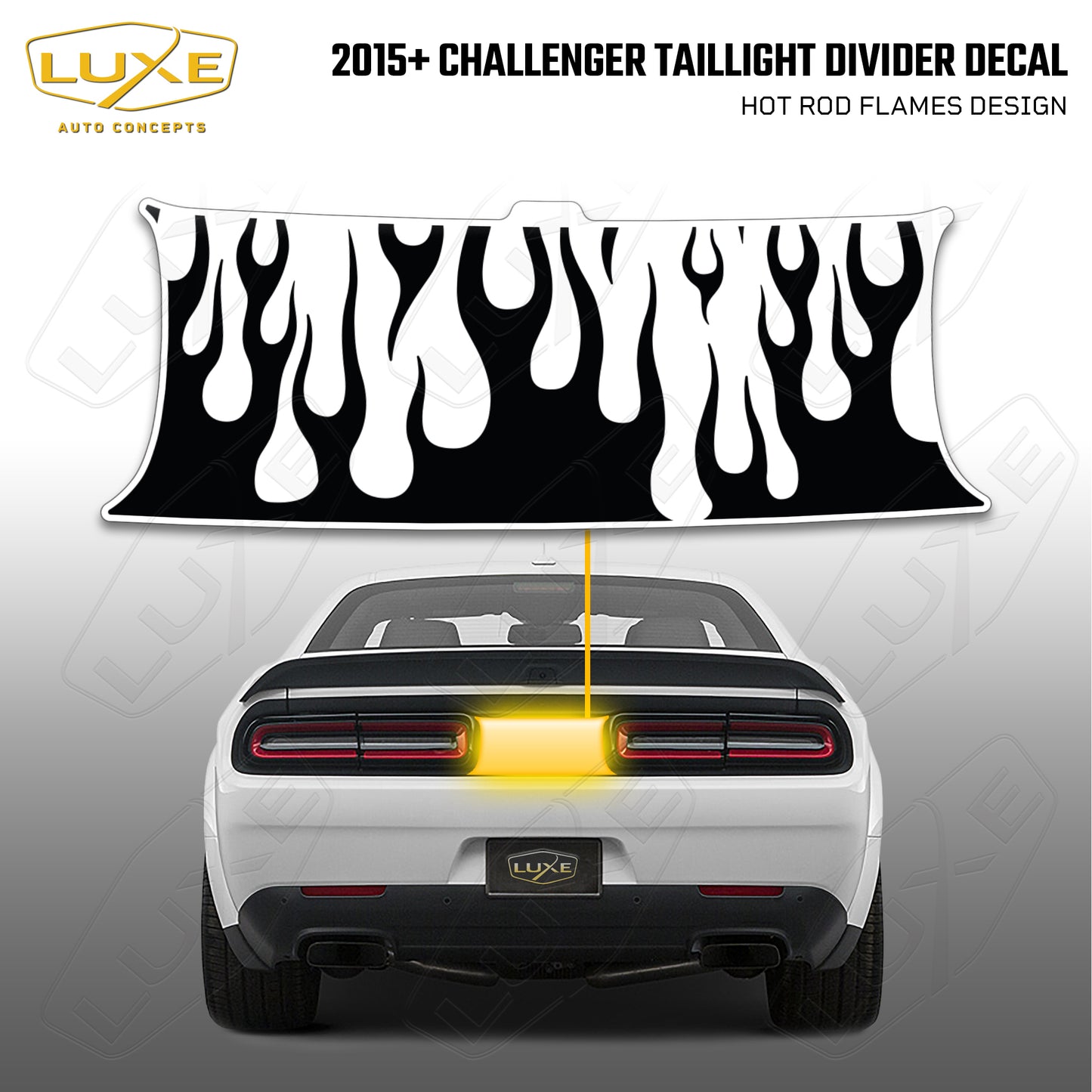 2015+ Challenger Taillight Center Divider Decal - Hot Rod Flames Design Kit