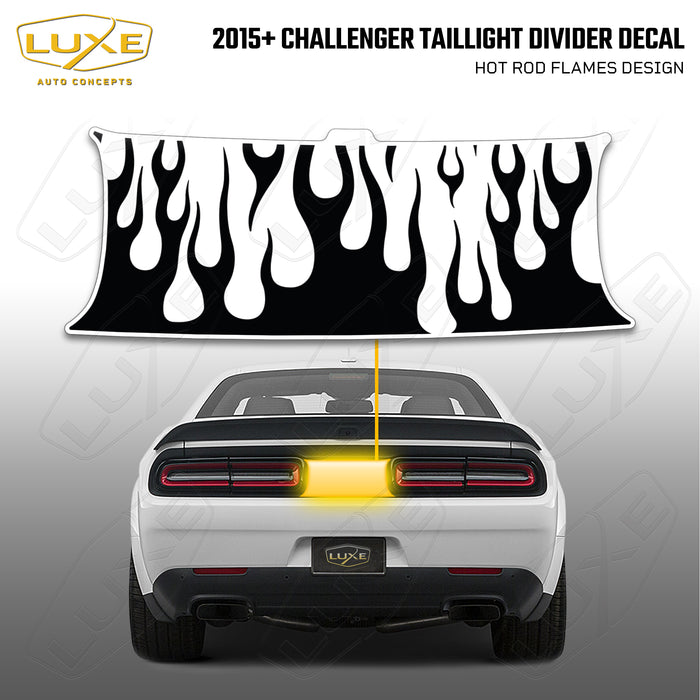 2015+ Challenger Taillight Center Divider Decal - Hot Rod Flames Design