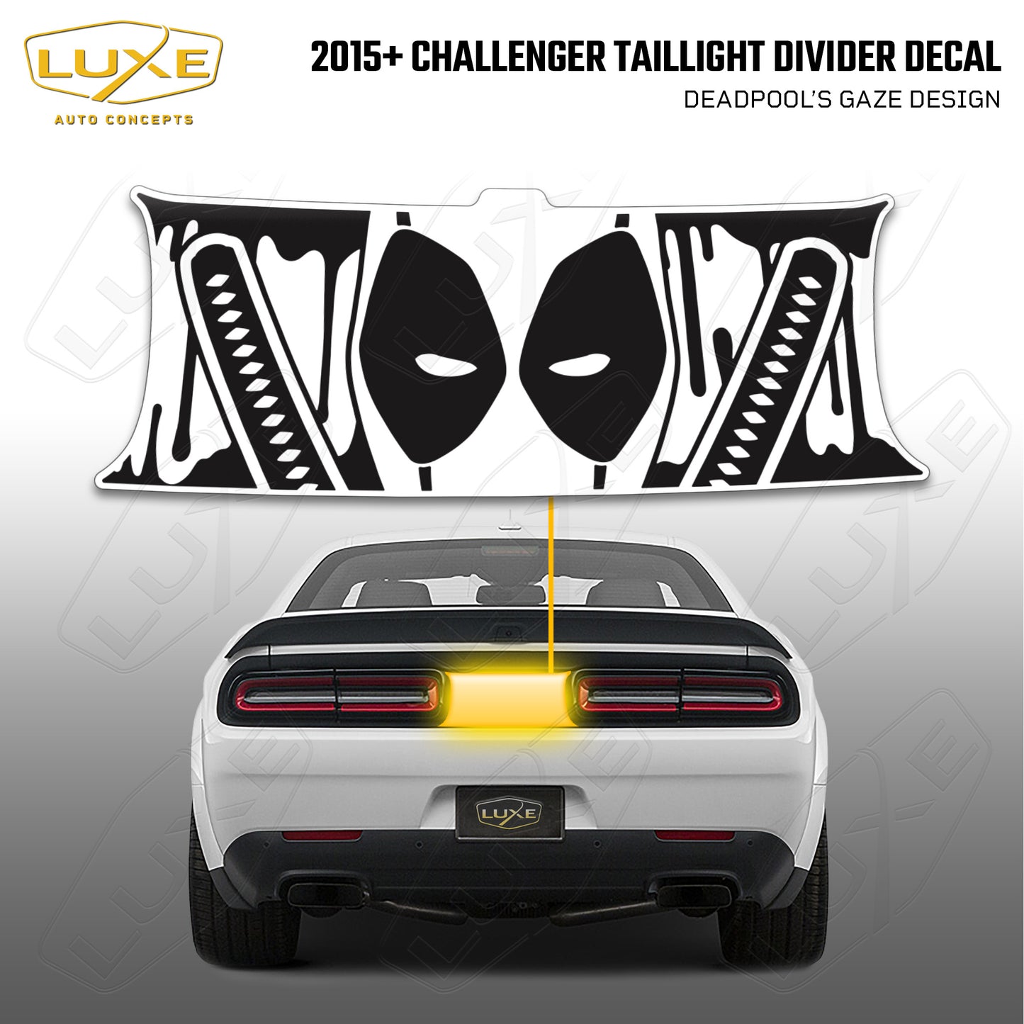 2015+ Challenger Taillight Center Divider Decal - Deadpool's Gaze Design Kit