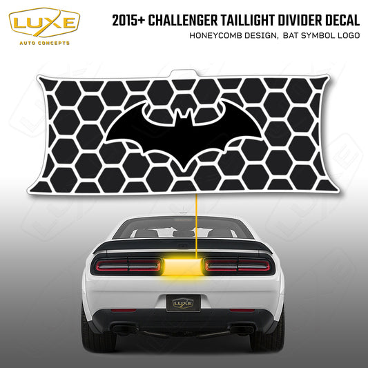 2015+ Challenger Taillight Center Divider Decal - Honeycomb Design, Bat Symbol