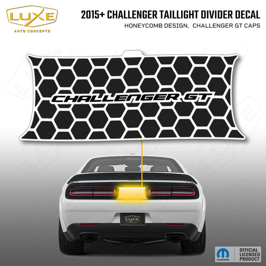 2015+ Challenger Taillight Center Divider Decal - Honeycomb Design, Challenger GT Caps