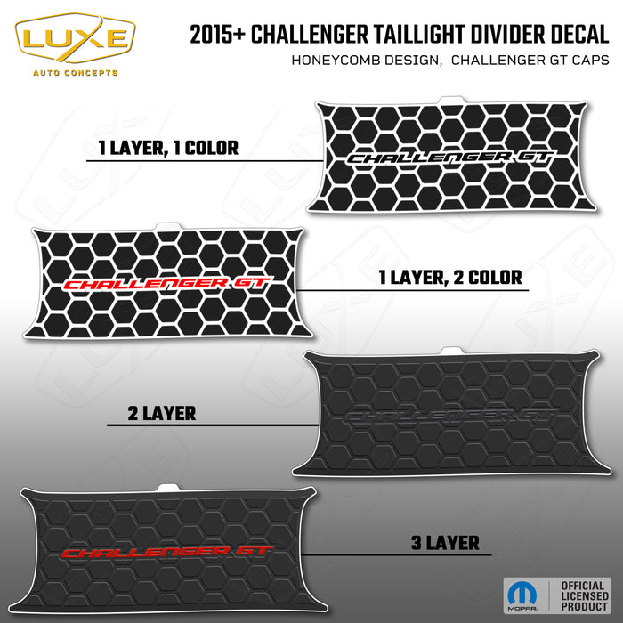 2015+ Challenger Taillight Center Divider Decal - Honeycomb Design, Challenger GT Caps