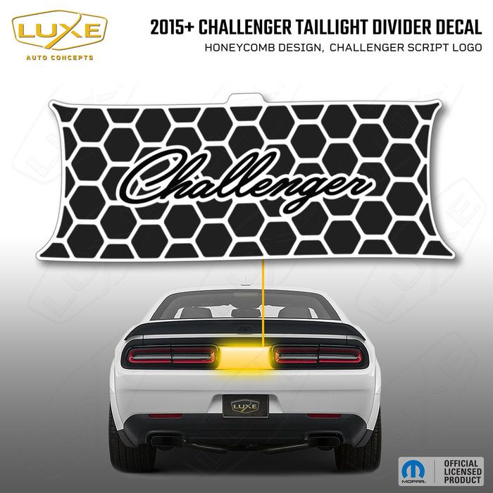 2015+ Challenger Taillight Center Divider Decal - Honeycomb Design, Challenger Script Logo