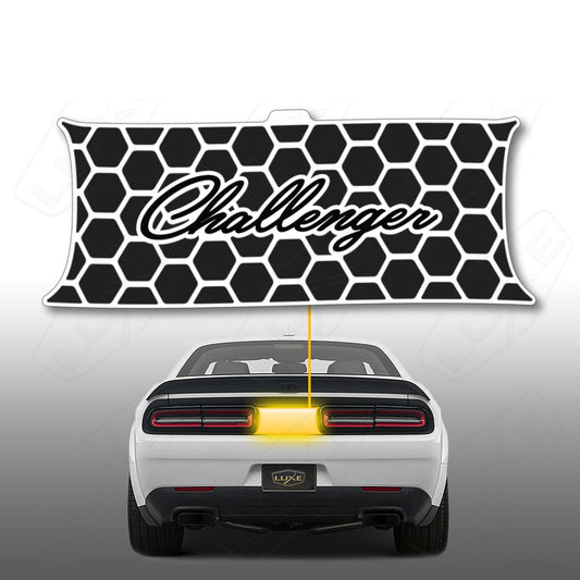 2015+ Challenger Taillight Center Divider Decal - Honeycomb Design, Challenger Script Logo Kit