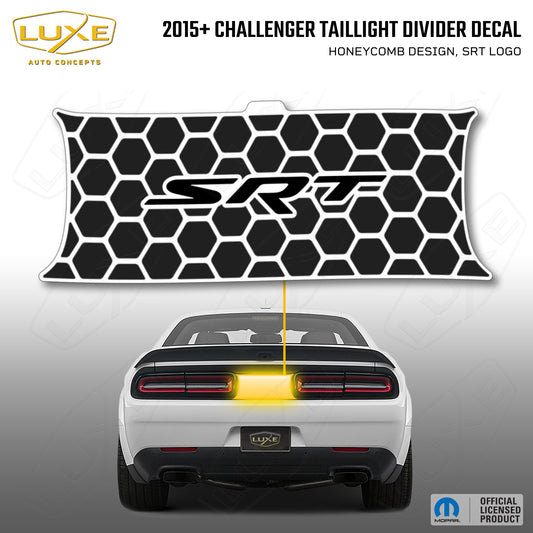 2015+ Challenger Taillight Center Divider Decal - Honeycomb Design, SRT Logo Kit