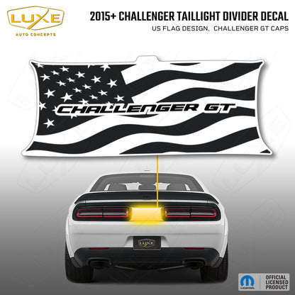 2015+ Challenger Taillight Center Divider Decal - US Flag Design, Challenger GT Caps