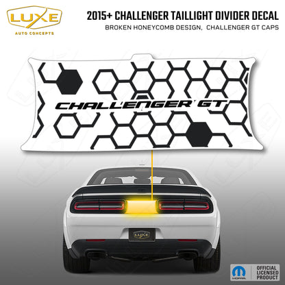 2015+ Challenger Taillight Center Divider Decal - Broken Honeycomb Design, Challenger GT Caps