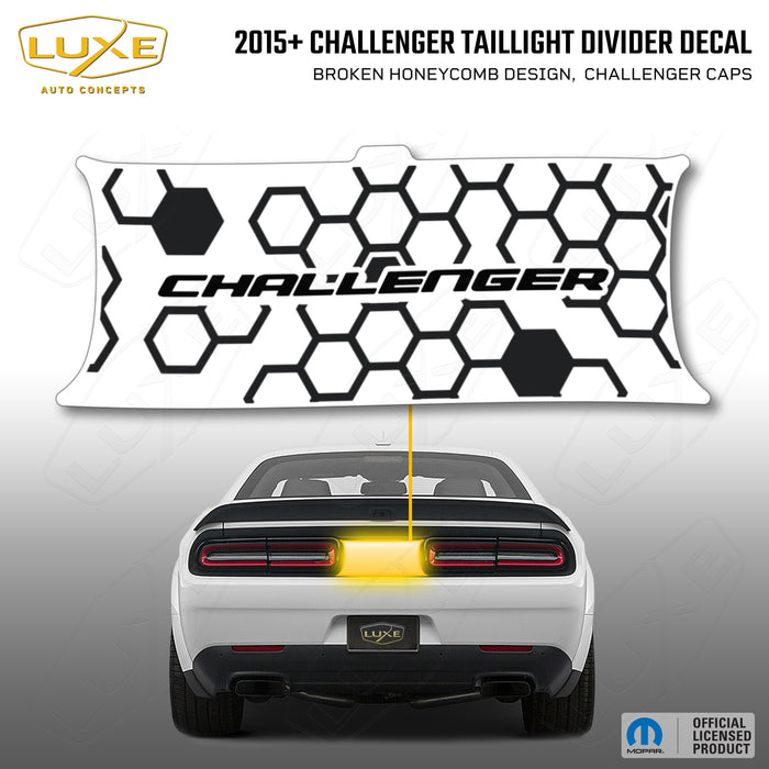2015+ Challenger Taillight Center Divider Decal - Broken Honeycomb Design, Challenger Caps