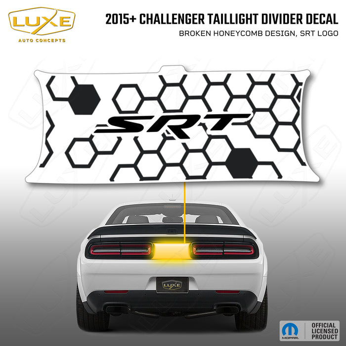 2015+ Challenger Taillight Center Divider Decal - Broken Honeycomb Design, SRT Logo