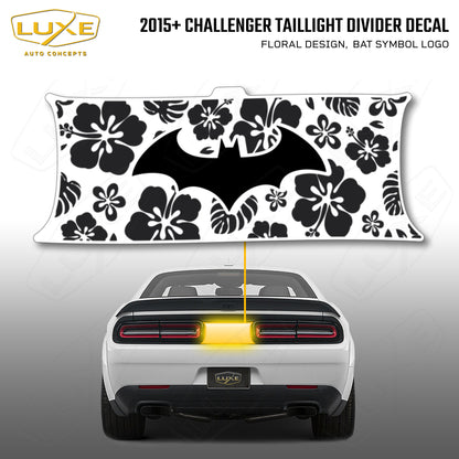 2015+ Challenger Taillight Center Divider Decal - Floral Design, Bat Symbol