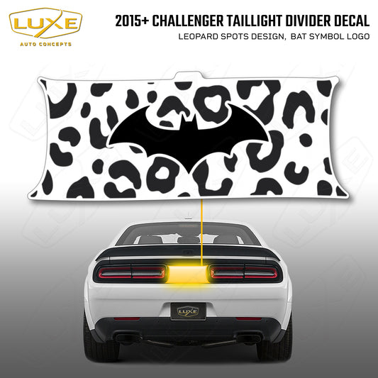 2015+ Challenger Taillight Center Divider Decal - Leopard Spots Design, Bat Symbol Kit