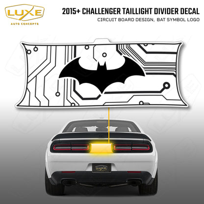 2015+ Challenger Taillight Center Divider Decal - Circuit Board Design, Bat Symbol Kit