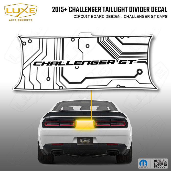 2015+ Challenger Taillight Center Divider Decal - Circuit Board Design, Challenger GT Caps