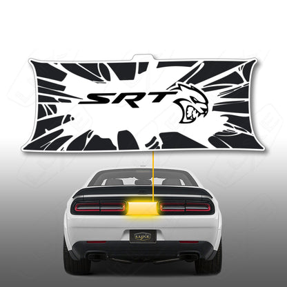 2015+ Challenger Taillight Center Divider Decal - Shattered Glass Design, SRT Hellcat Logo Kit