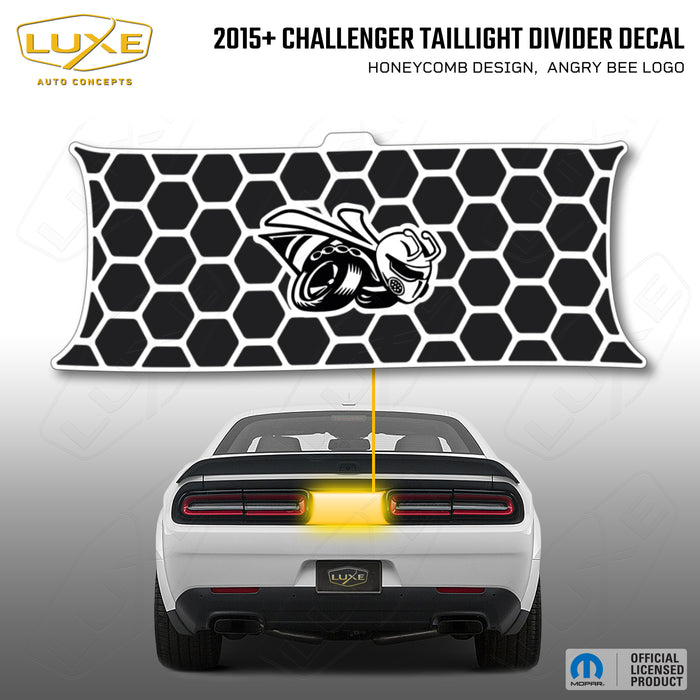 2015+ Challenger Taillight Center Divider Decal - Honeycomb Design, Angry Bee Logo