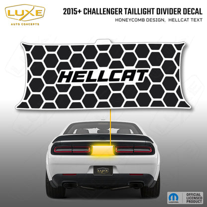 2015+ Challenger Taillight Center Divider Decal - Honeycomb Design, Hellcat Text